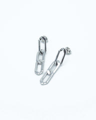 LARGE CHER SILVER EARRINGS