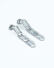 LARGE CHER SILVER EARRINGS