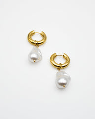 PENDIENTES PERLA ORO NACRE - FRIA COMO NIEVE® - Pendientes