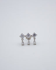 Pendientes Stud Bianca Plata - FRIA COMO NIEVE®-Pendientes