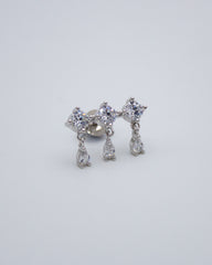 Pendientes Stud Bianca Plata - FRIA COMO NIEVE®-Pendientes